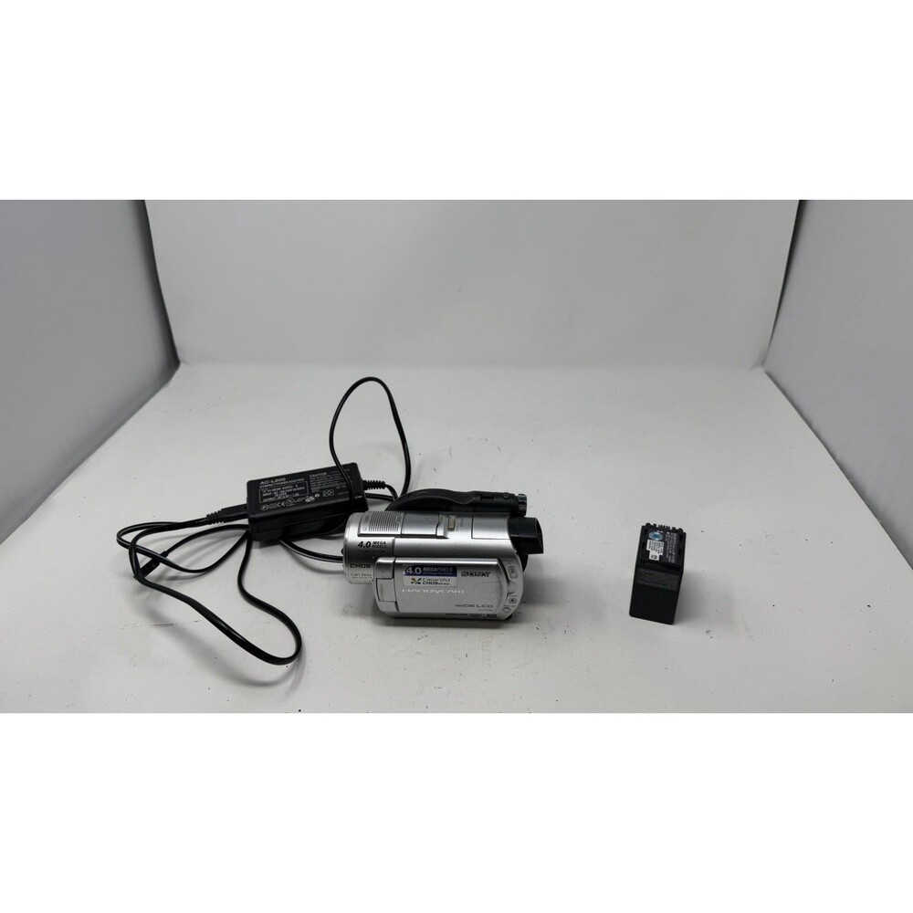 Sony Handycam DCR-DVD408 Carl Zeiss DVD Camcorder Tested Works! +Battery/Charger